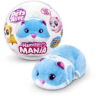 Pets Alive Hamster Mania von ZURU, Blue Hamster, Pet Nurture, Kuscheltier, Real Alive, 20+ Sounds Interaktiv, Elektronisches Haustier, (Blau)