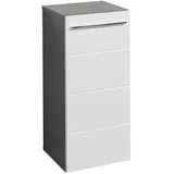 Stella Trading Unterschrank Gloss 34 x 72 x 31 cm Anthrazit/Weiß Hochglanz