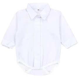 TupTam Body Jungen Baby Hemd-Body Langarm mit Kragen Jungen, Gr. 86 N-Gr, weiß, Obermaterial: 50% Baumwolle CO. 50% Polyester PES., Bodys