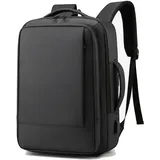 XINYASEE Business Rucksack Herren Laptop Rucksack Wasserdicht Erweiterbar Reiserucksack Handgepäck Diebstahlsicher für Arbeit Schule Uni Reisen (Schwarz)