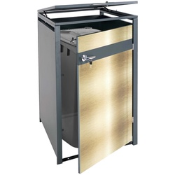 1er Mülltonnenverkleidung MCW-J82, Mülltonnenbox, erweiterbar, Metall 32kg, anthrazit ~ gold