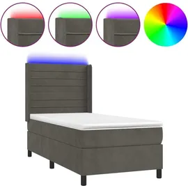 vidaXL Boxspringbett 100 x 200 cm Dunkelgrau