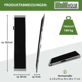 Trutzholm Hunderampe klappbar 183 cm Traglast 180 kg Alu grau schwarz beschichtet Tierrampe