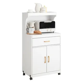 SoBuy Küchenwagen weiß Holzwerkstoff, 62x119x40 cm, Esszimmer, Servierwagen