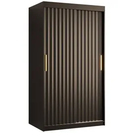 abiks möbel Schwebetürenschrank RIFLO WAVE 100 x 200 x 62 cm Schwarz