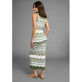 LAURA SCOTT Strickkleid Strick Zickzack-Muster Grün 38