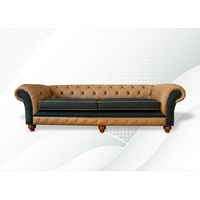 JVmoebel Chesterfield-Sofa Hellbraune Chesterfield Couch 4-Sitzer xxl Neu, Made in Europe braun