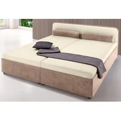 Polsterbett MAINTAL, beige (beige, braun), B:167cm L:211cm, Betten, wahlweise mit Bettkasten