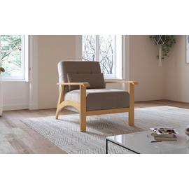 sit&more Sessel »Billund«, Armlehnen aus eichefarbigem Buchenholz, verschiedene Bezüge und Farben braun