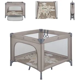 KIKKABOO Kikka boo Laufstall Enjoy Matratze Reißverschluss klappbar Tasche Hängegriffe beige