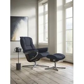 Stressless Stressless® »Mayfair« Set, Relaxsessel mit Hocker, mit Hocker, mit Cross Base, Größe S, M & L, Holzakzent Wenge blau