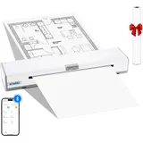 vretti Mobiler Drucker A4 für unterwegs,T81 Thermodrucker, tragbarer Drucker A4 Kompatibel mit Android & iOS, ohne Tinte für Reisen, Zuhause, Fotos, Studien, Rechnungen