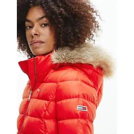 Tommy Jeans Daunenjacke TOMMY JEANS "BASIC HOODED DOWN JACKET", Damen, Gr. XS (34), rot (deep crimson (hellrot)), Web, Obermaterial: 100% Polyester.