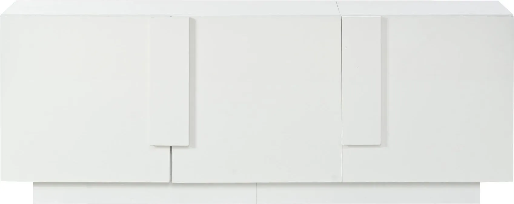 Wohnzimmer-Sideboard, breiter dreitüriger Aufbewahrungsschrank, modernes Minimaldesign, 35x160x60 cm, Weiß
