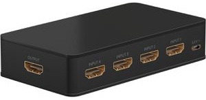 Goobay HDMI-Switch 4-Port Verteiler 4K Ultra HD, 58489, 4 HDMI-Geräte an 1 Display, Sharing