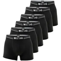 Mustang Boxershorts 6er Pack Schwarz / Weiß M