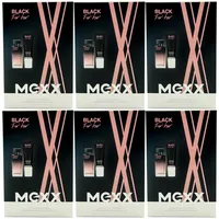 Mexx BLACK WOMAN Geschenkset 6 Sets = 6 x 30ml Eau de Toilette 6 x 50ml Duschgel