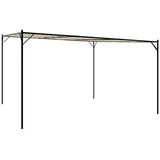 furnicato Pavillon Beige 4x4 m 180 g/m2 Stoff und Stahl braun