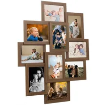 vidaXL Bilderrahmen Collage braun 10x15 cm 10 St.