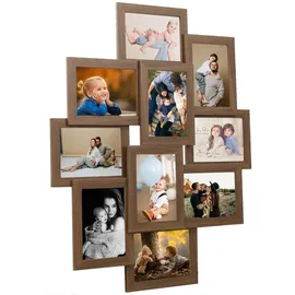vidaXL Bilderrahmen Collage braun 10x15 cm 10 St.