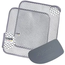 teiger Bundle 2 x Teigreinigungstuch + Teigschaber Teigreiniger Teigentferner hochwertiges Netztuch für hartnäckige Verschmutzungen Teigtuch Mesh Spültuch Reinigungstuch Spüllappen