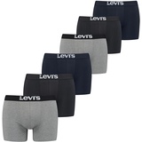 Levis Herren Boxer, Black/Navy/mid Grey Mel, M 6er Pack