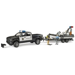 Bruder® Spielzeug-Polizei RAM 2500 Polizei Pickup 2507, (Set, 5-tlg., mit Boot 2 Spielfiguren Anhänger), Licht Sound, Wasserspielzeug, ab 4 Jahren schwarz