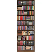 Queence Vinyltapete Bücher, Bücherregal 90x300 cm 0,9 m2 bunt