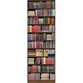 Queence Vinyltapete Bücher, Bücherregal 90x300 cm 0,9 m2 bunt
