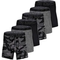 Under Armour Herren Boxershorts, 6er Pack - Performance Tech Boxer Briefs, Camouflage, Stretch Schwarz/Grau 2XL