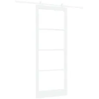 vidaXL Schiebetür ORKDAL Weiß 93 x 232 cm Massivholz Kiefer und Glas 3332096