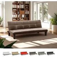 Günstiges Topazio 3-Sitzer Kunstleder Schlafsofa Klappsofa - Braun