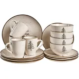 Beliani Cloves Tafelservice 16-tlg. cremeweiß