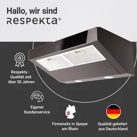 Respekta Dunstabzugshaube 60 cm kopffreie Unterbauhaube Abzugshaube Schwarz Respekta