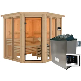 Karibu Airi Superior inkl. 9 kW Ofen + int. Steuerung + Dachkranz