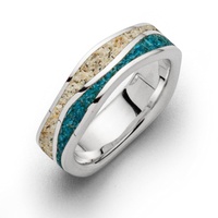 DUR Schmuck Ring STEINSAND, Silber 925/- (R5105) (58 (18.5))