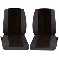Petex 30070012 Profi 1 Sitzbezug 4teilig Polyester Rot, Anthrazit Fahrersitz, Beifahrersitz