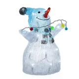 MARELIDA LED Schneemann mit Lichterkette Acryl Außen Weihnachtsfigur H: 30cm