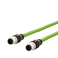 Metz Connect 142M1D11010 M12 Netzwerkkabel, Patchkabel CAT 5e SF/FTP 1.00m Grün PUR-Mantel, Säureb