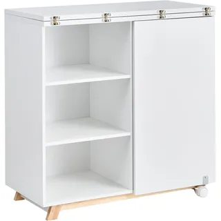Beliani Sekretär Flomot Weiß 80 cm 40/80 cm Klappbar