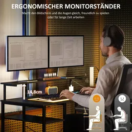 Homcom Schreibtisch, L-förmiger Computertisch 137 x 140 x 139,5 cm Schwarz