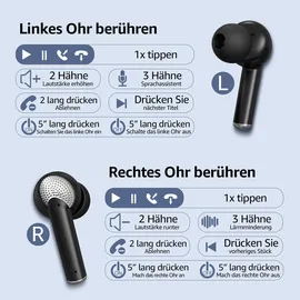 UC-Express® In-Ear Bluetooth Kopfhörer kabellos mit Mikrofon für Xiaomi Earbuds Ohrhörer - Schwarz