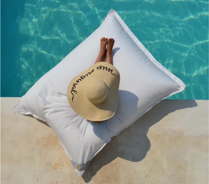 chillisy Pool Sitzsack Mallorca Junior 130 x 100 cm,Farbe: Weiß