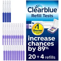 Clearblue Nachfüllpack für fortgeschrittene Fruchtbarkeitsmonitore: 20 Fruchtbarkeitstests für den Eisprung & 4 Schwangerschaftstests, 24 Einheiten (Monitor separat erhältlich), Verpackung kann