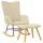 vidaXL Schaukelsessel Modell 1 Polyester 70 x 100 x 80 cm Creme mit Hocker