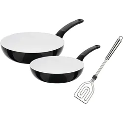 Pfannen-Set GSW "CERAMICA Blanca", schwarz, Ø:28cm, Pfannen, Induktion
