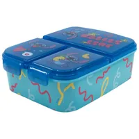 Stor Brotdose 3 Fächer Lilo&Stitch Lunchbox in Blau Frühstücksbox Kinder