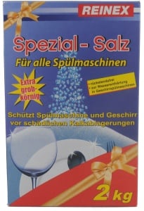 Reinex Spezial Salz für Spülmaschinen, Schützt vor Kalkablagerungen, 2 kg - Packung