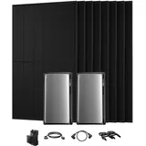 Powerness® All in One 4000W Balkonkraftwerk mit Speicher 3840Wh, 2×ECOFLOW STREAM Ultra mit 4 MPPT, 8×500W Black Bifaziale Solarmodule, Smart Meter&Zubehör Komplettset, Plug & Play (0% MwSt)