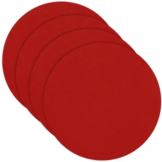 Erwin Müller Platzset Tischset "Beja" 4er-Pack, Filz Uni rot rund | 37 cm x 37 cm
